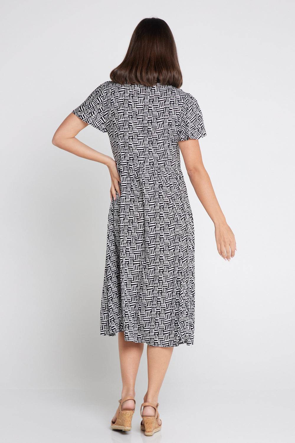 Brighton Dress - Monochrome Maze