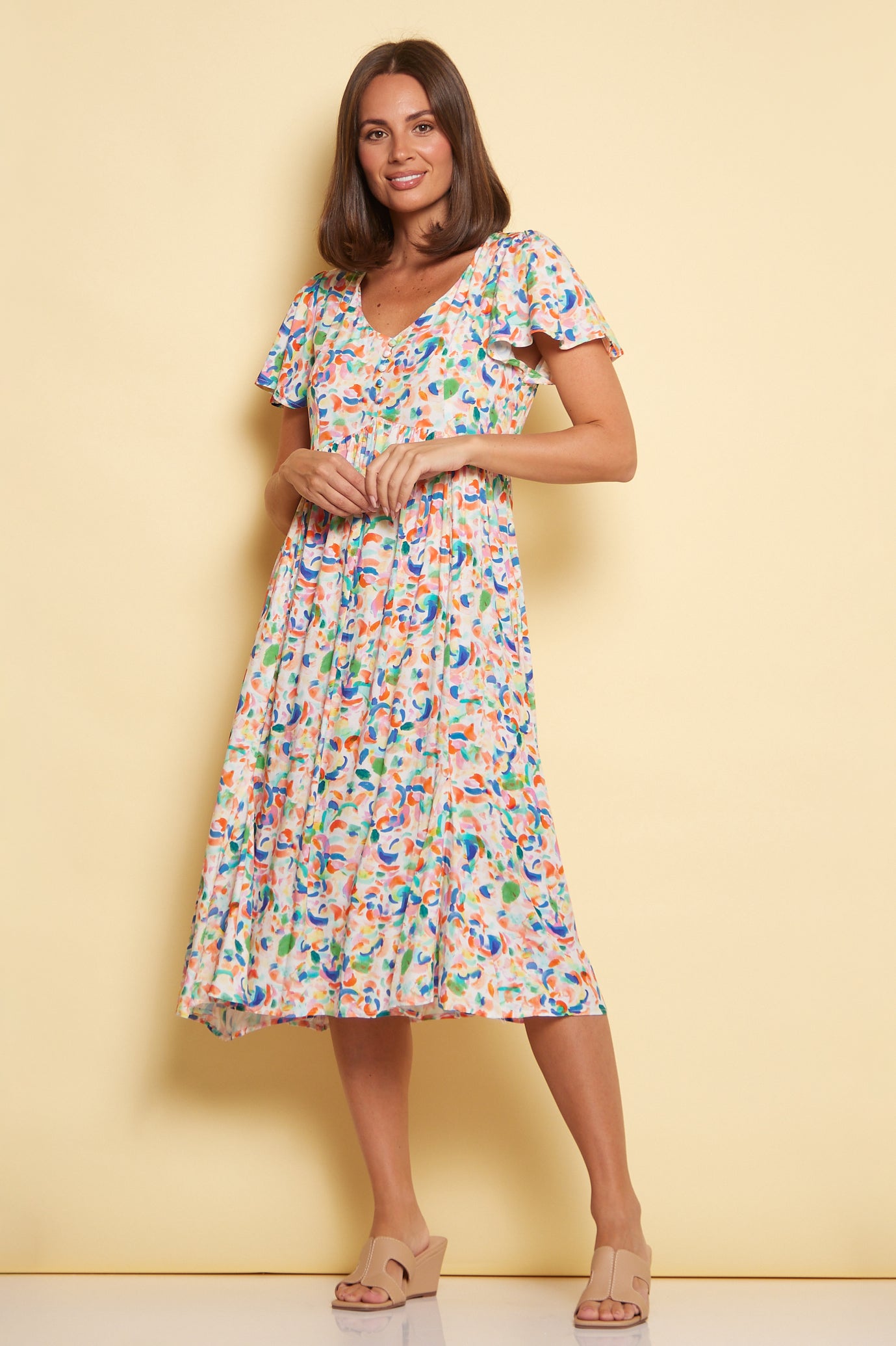 Brighton Dress - Summer Watercolour