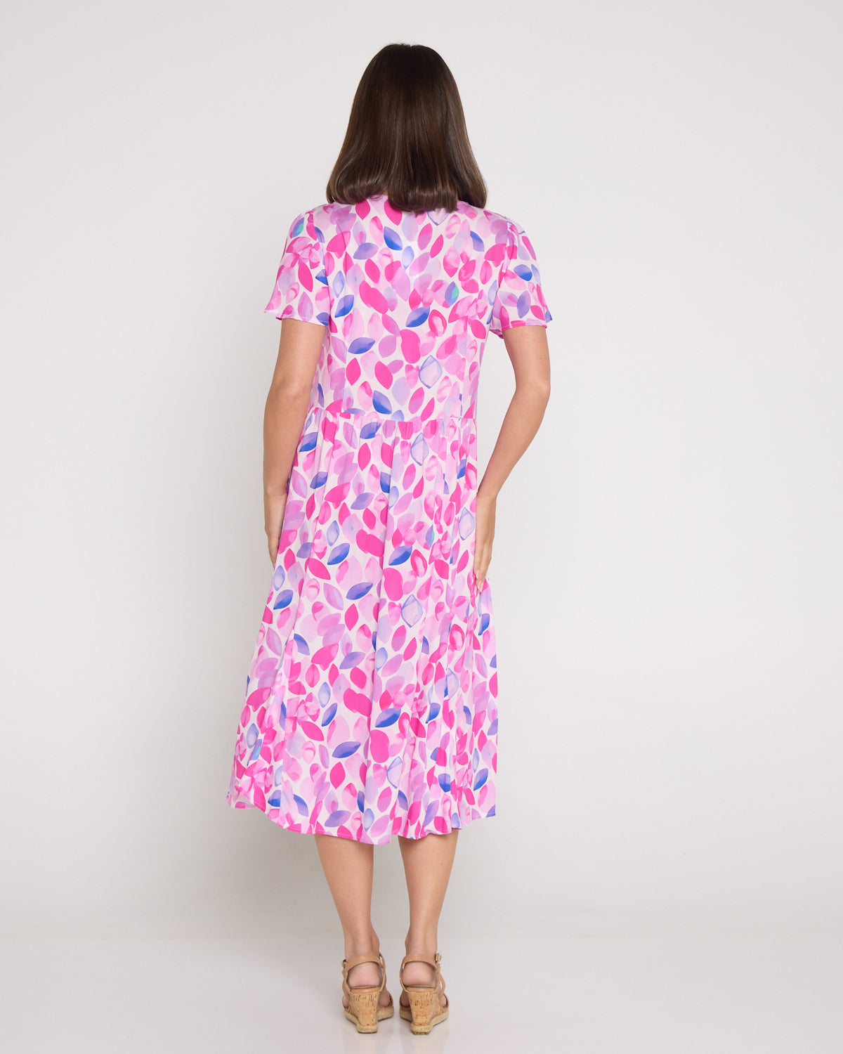 Brighton Dress - Fuchsia Leaves