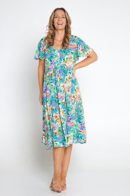 Brighton Dress - Tropical Paisley