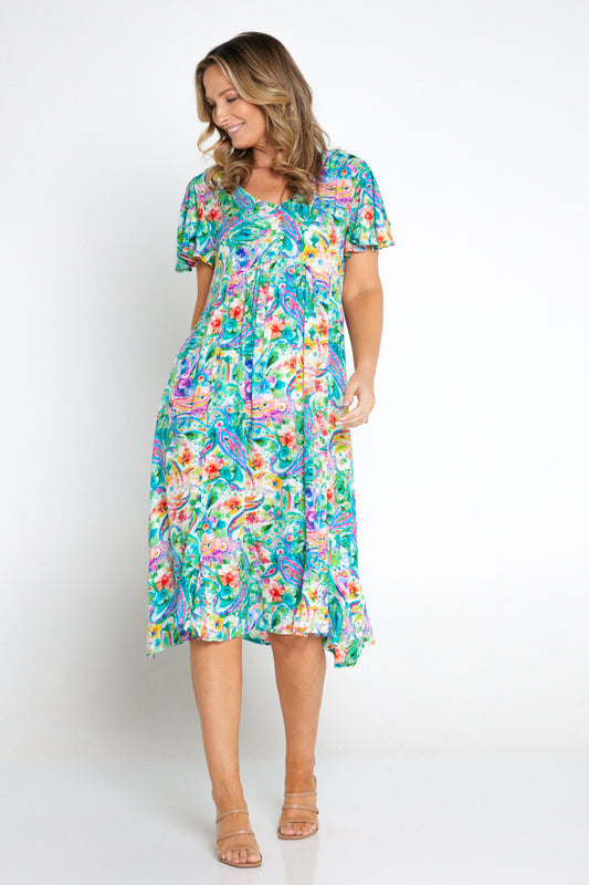 Brighton Dress - Tropical Paisley