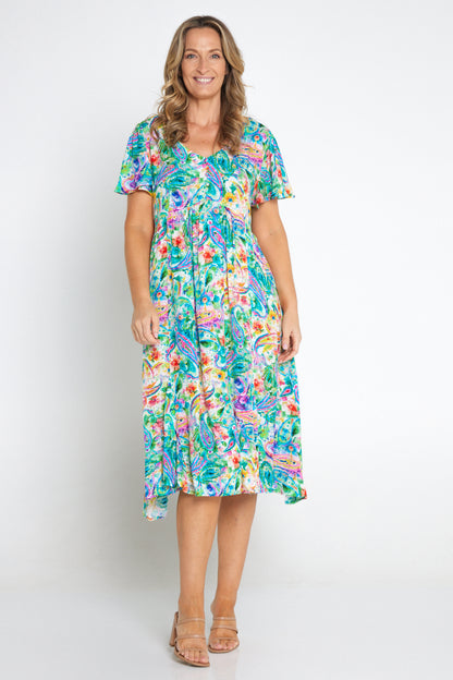 Brighton Dress - Tropical Paisley