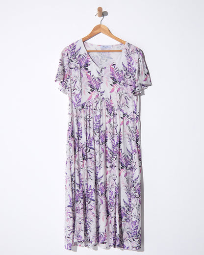 Cornwall Dress - Purple Leaf