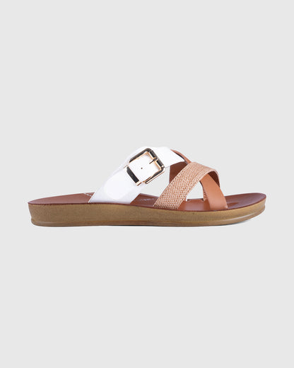Brik Slide - White / Tan
