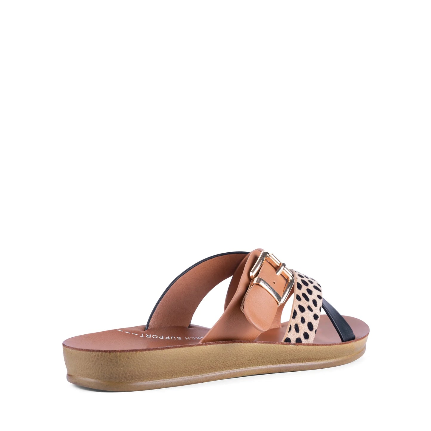 Brik Slide - Black / Tan / Cheetah