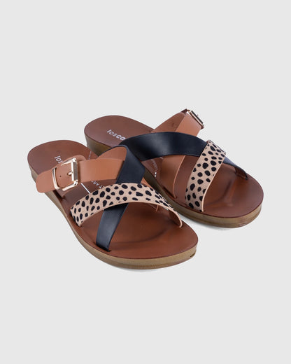 Brik Slide - Black / Tan / Cheetah