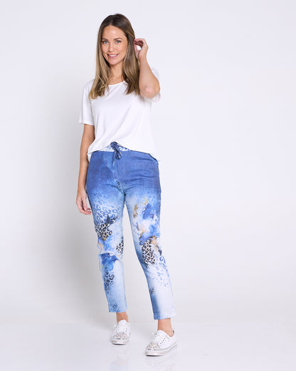 Bronwyn Pants - Denim Animal