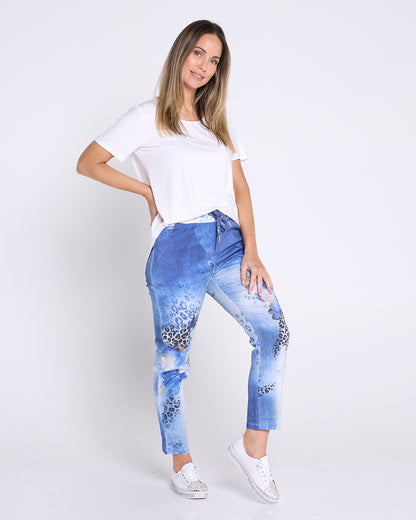 Bronwyn Pants - Denim Animal