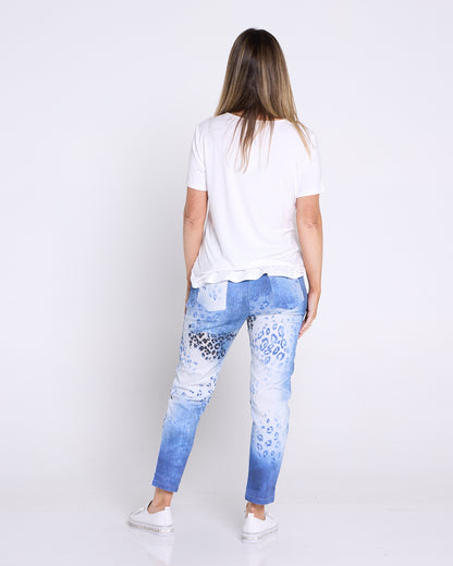 Bronwyn Pants - Denim Animal