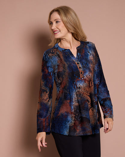 Anashe Blouse - Sapphire Tapestry