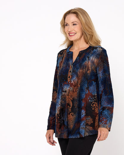 Anashe Blouse - Sapphire Tapestry