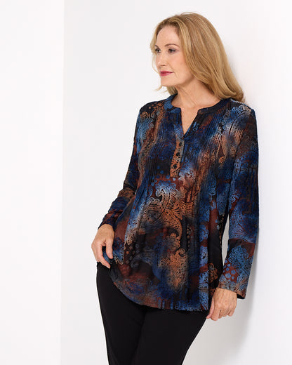 Anashe Blouse - Sapphire Tapestry