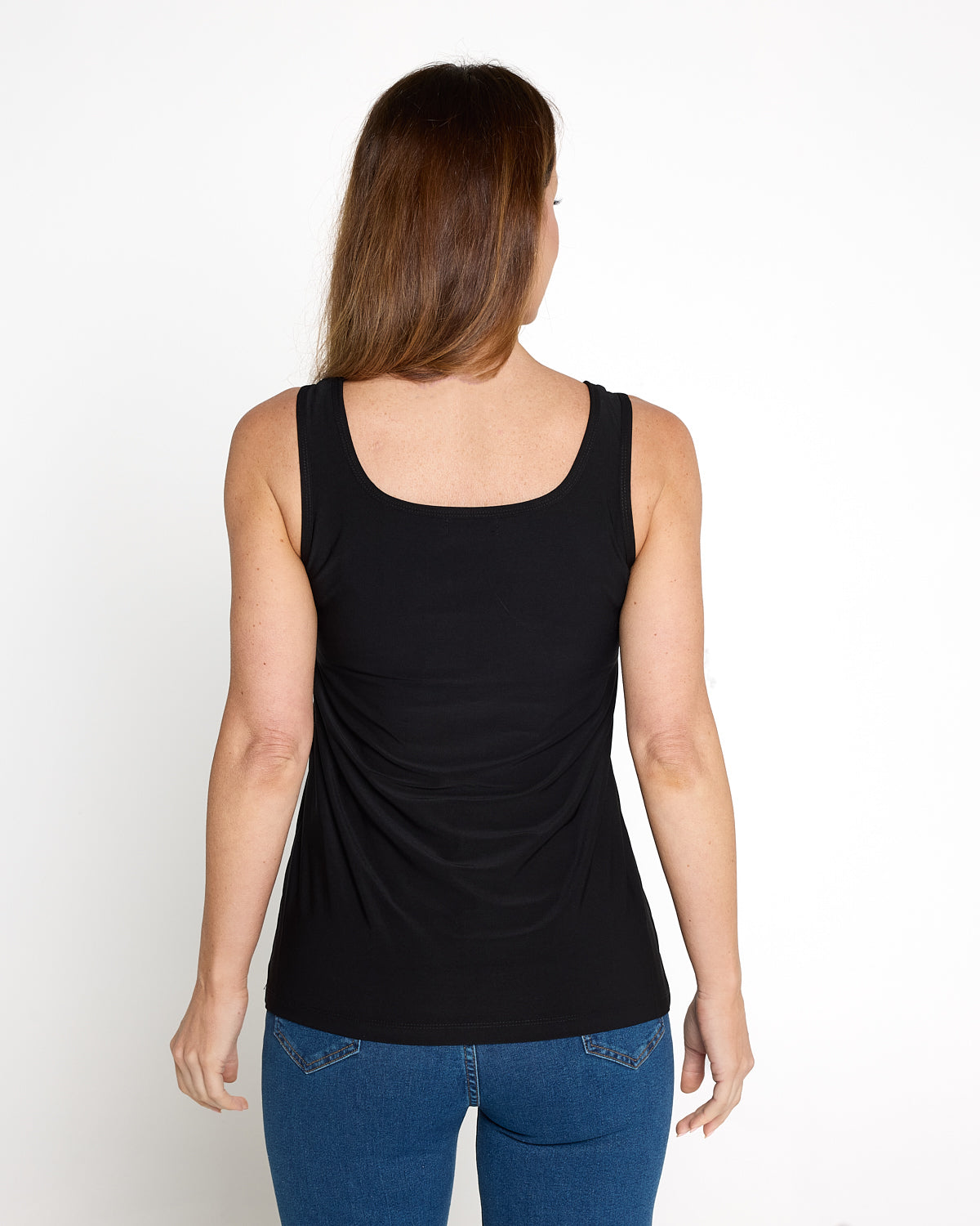 Ruche Neck Cami - Black