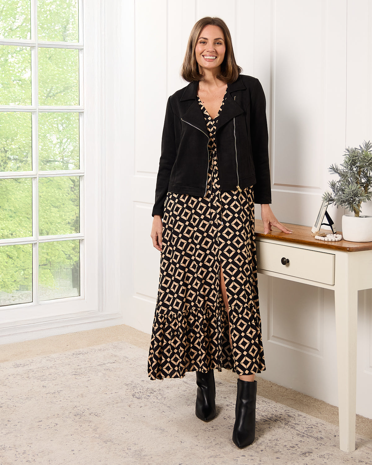 Lia Faux Suede Jacket - Black