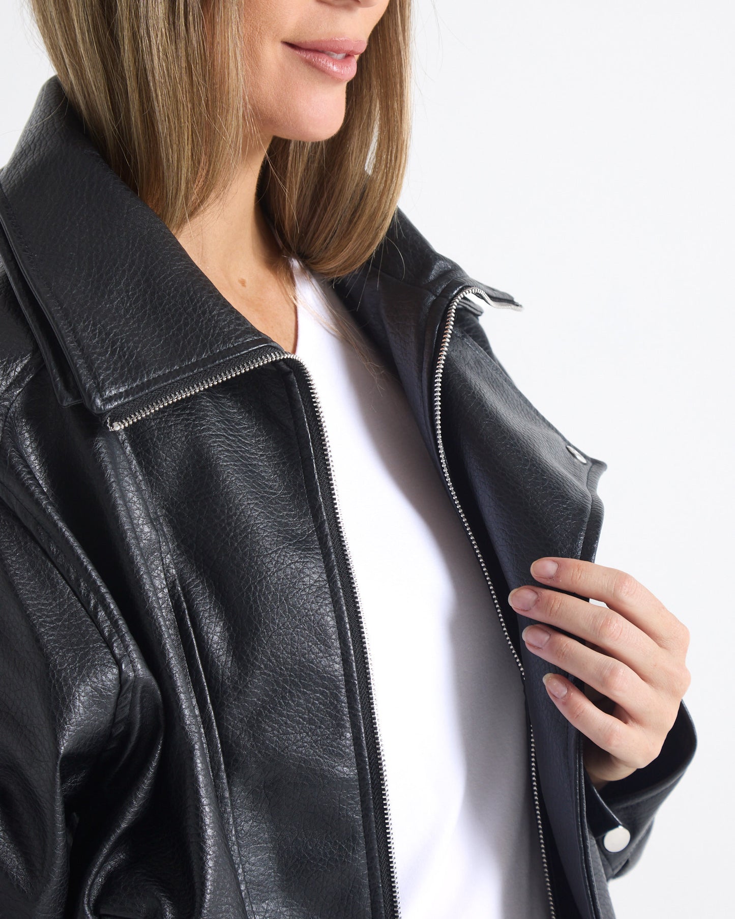 Hartwell Faux Leather Jacket - Black