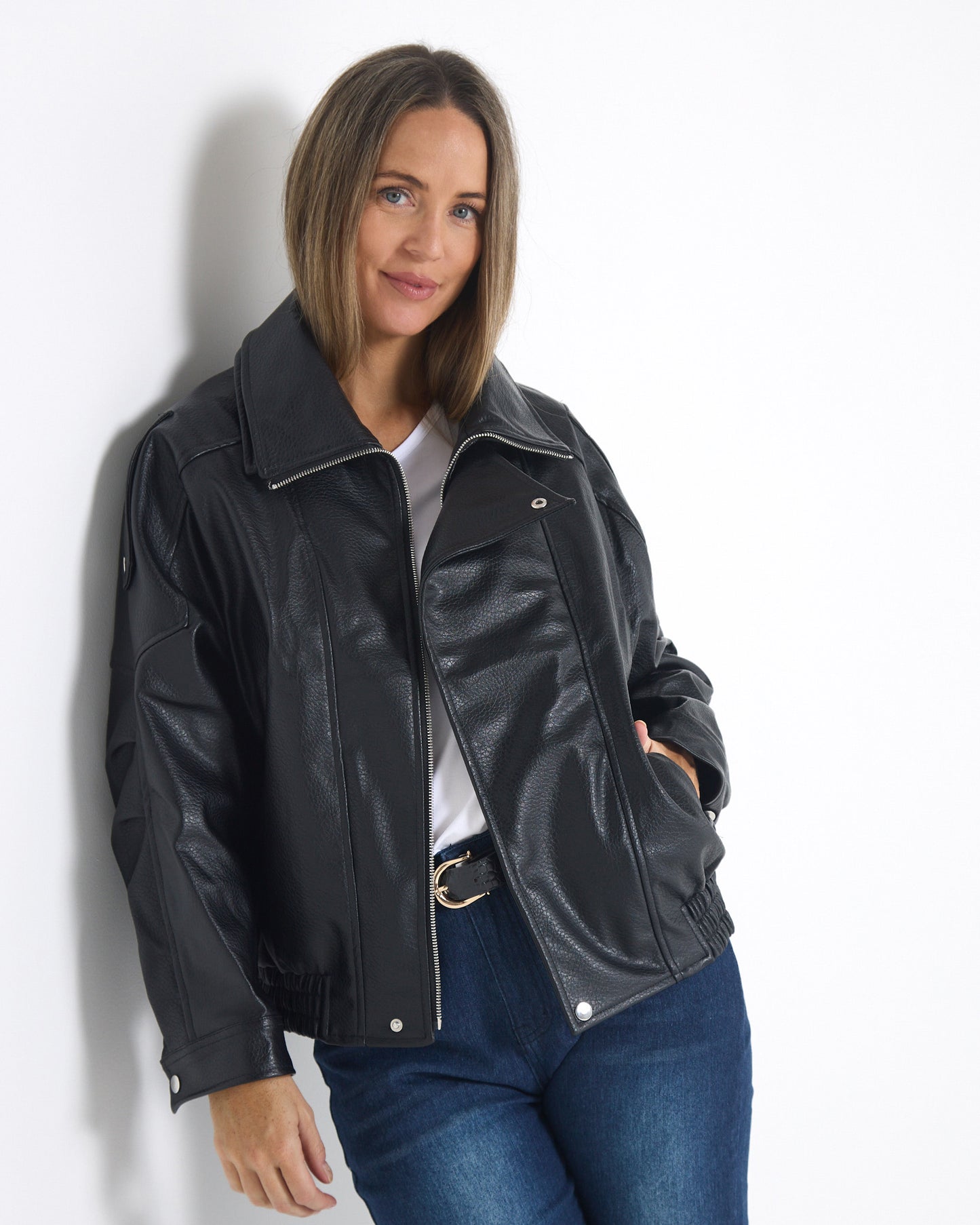 Hartwell Faux Leather Jacket - Black