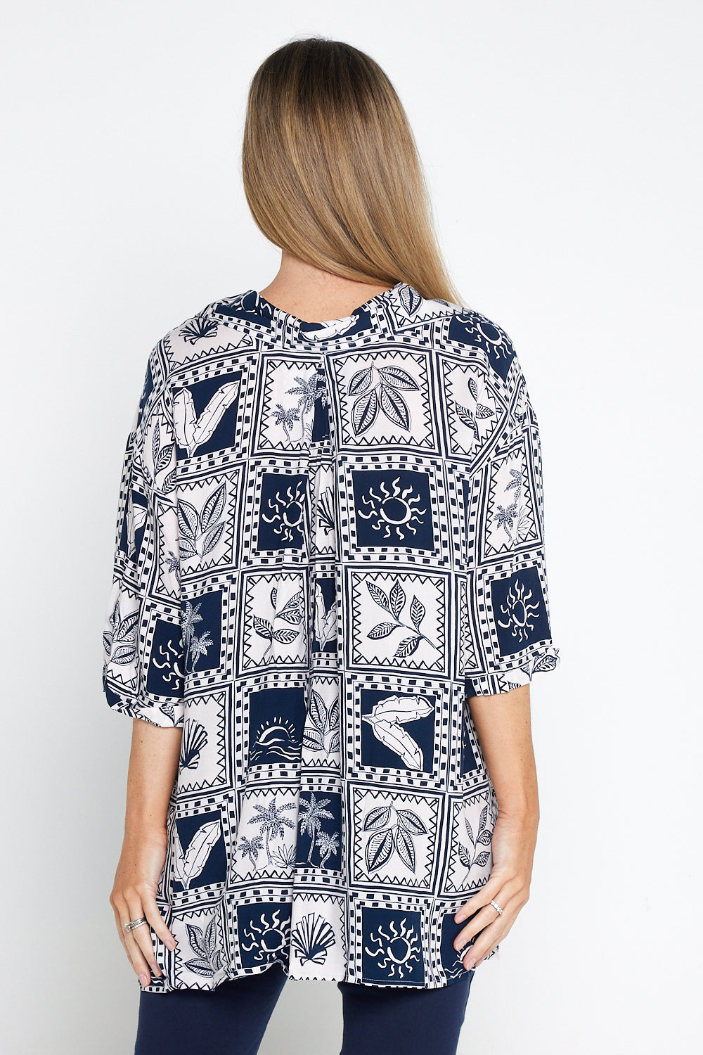 Seabreeze Shirt - Navy/White Postcard