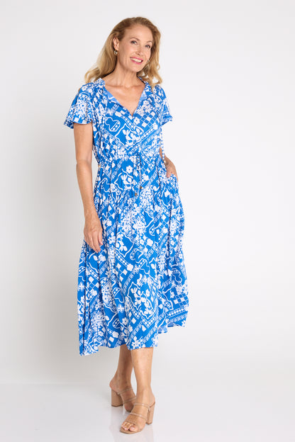 Marsha Dress - Royal Matisse Floral