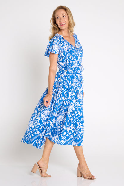 Marsha Dress - Royal Matisse Floral