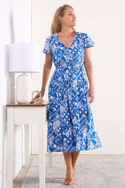 Marsha Dress - Royal Matisse Floral