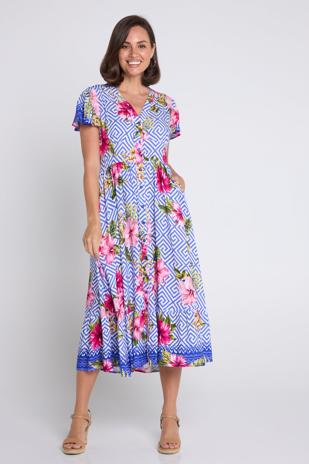 Jacinda Dress - Blue Print