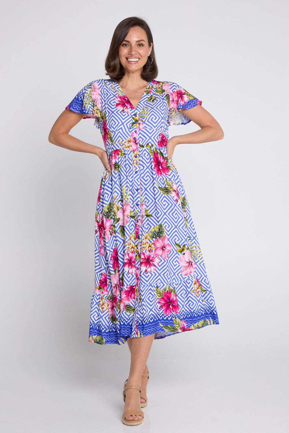 Jacinda Dress - Blue Print