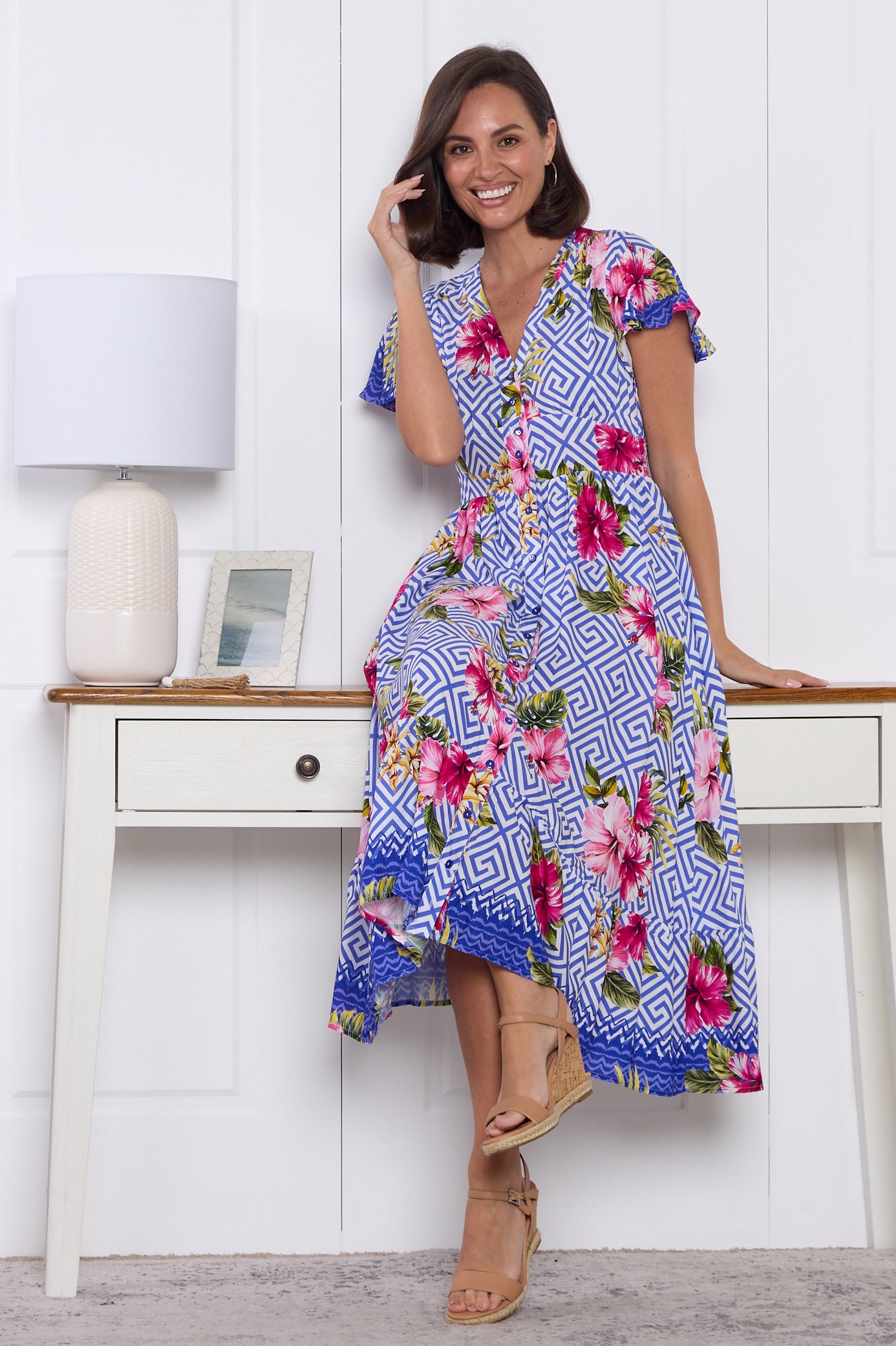 Jacinda Dress - Blue Print