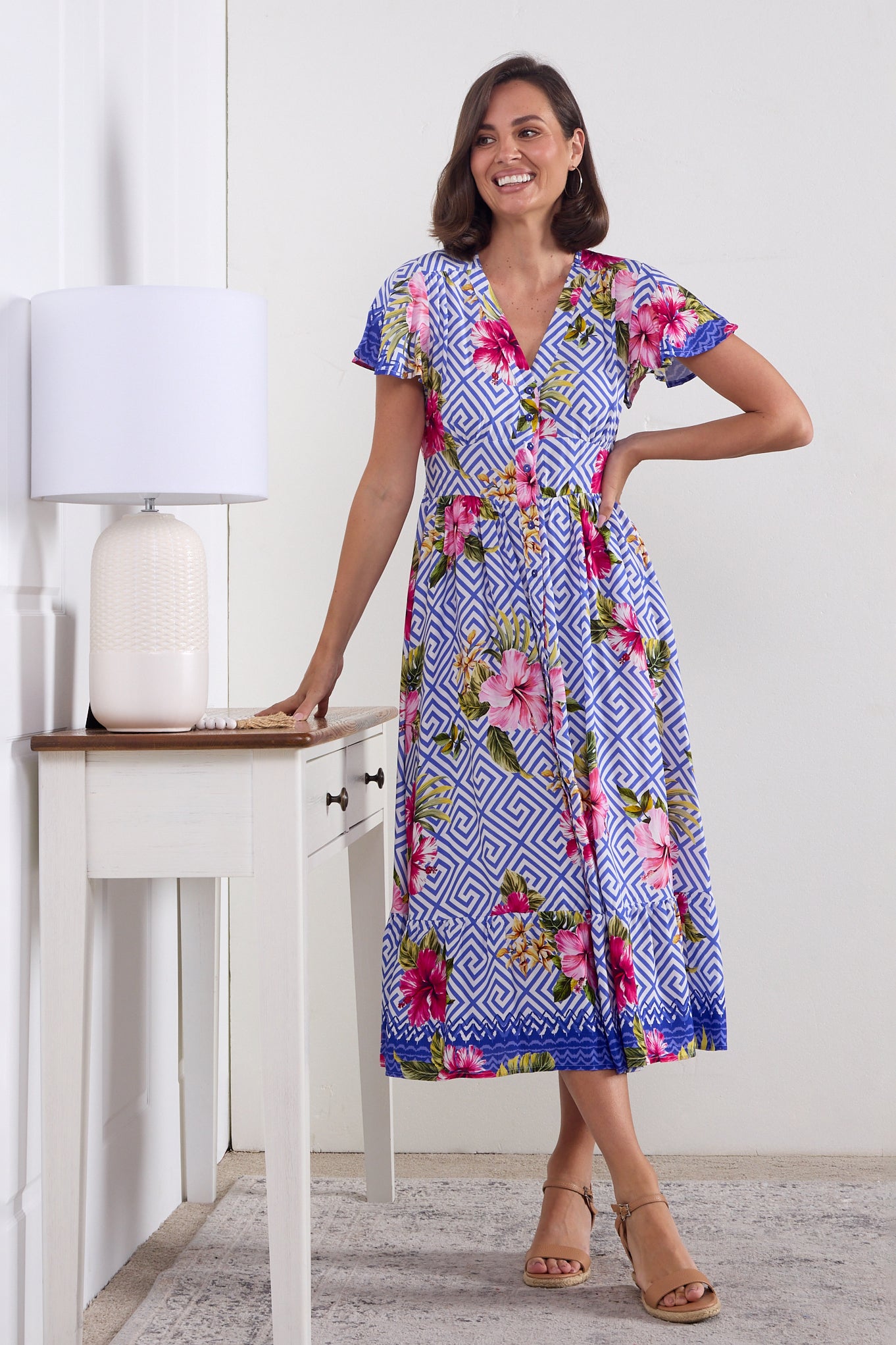 Jacinda Dress - Blue Print