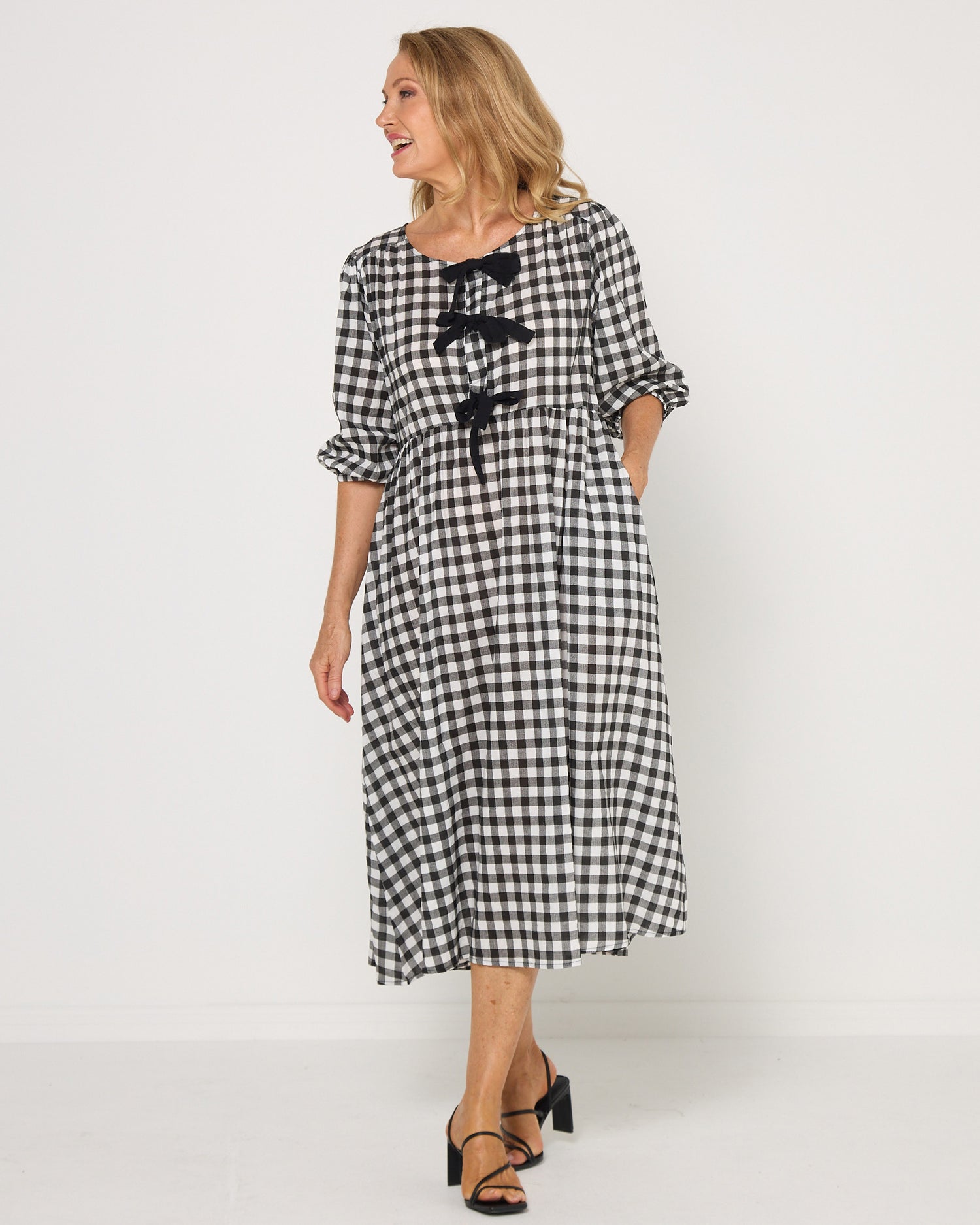 Lucero Dress - Black/White Gingham