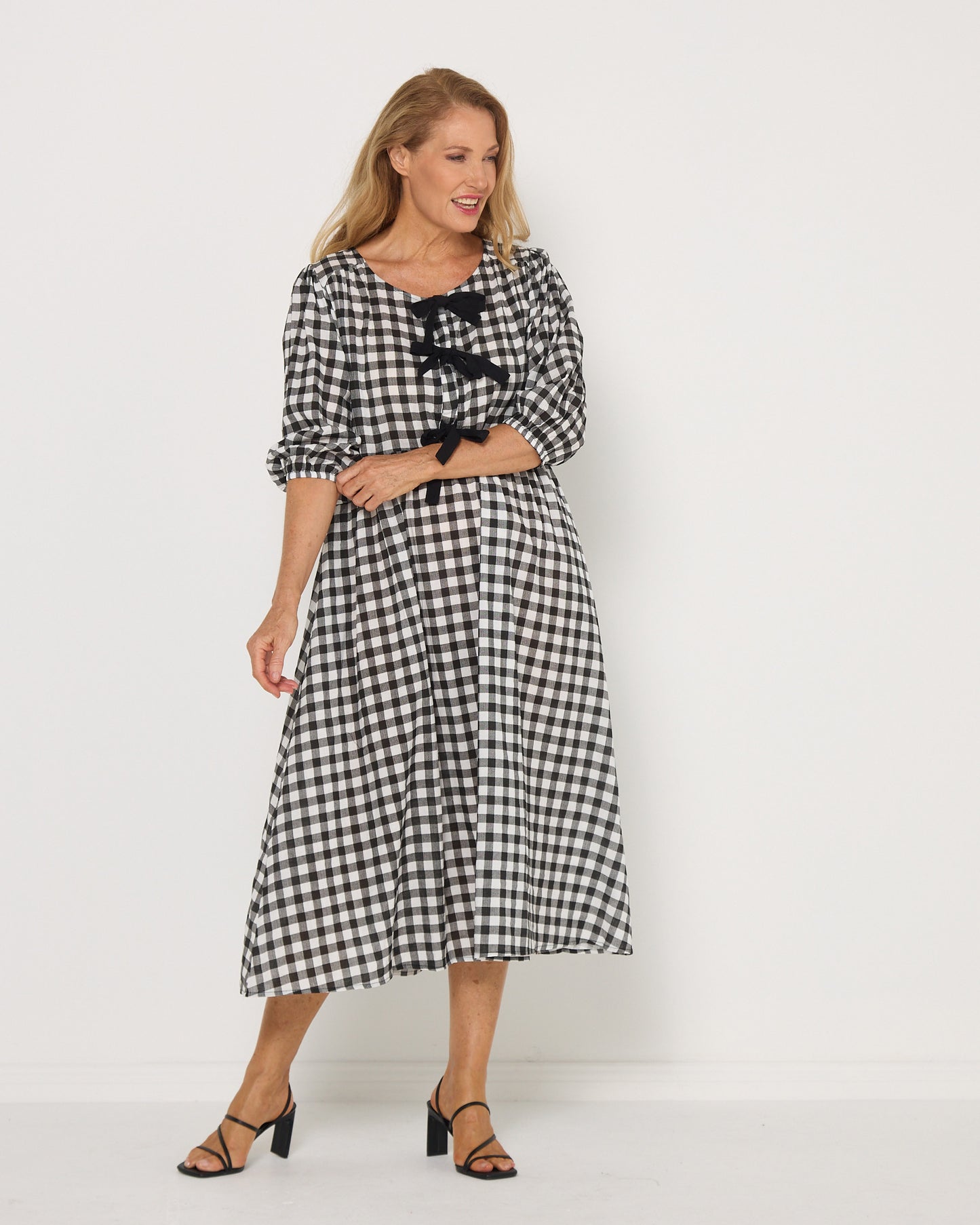 Lucero Dress - Black/White Gingham