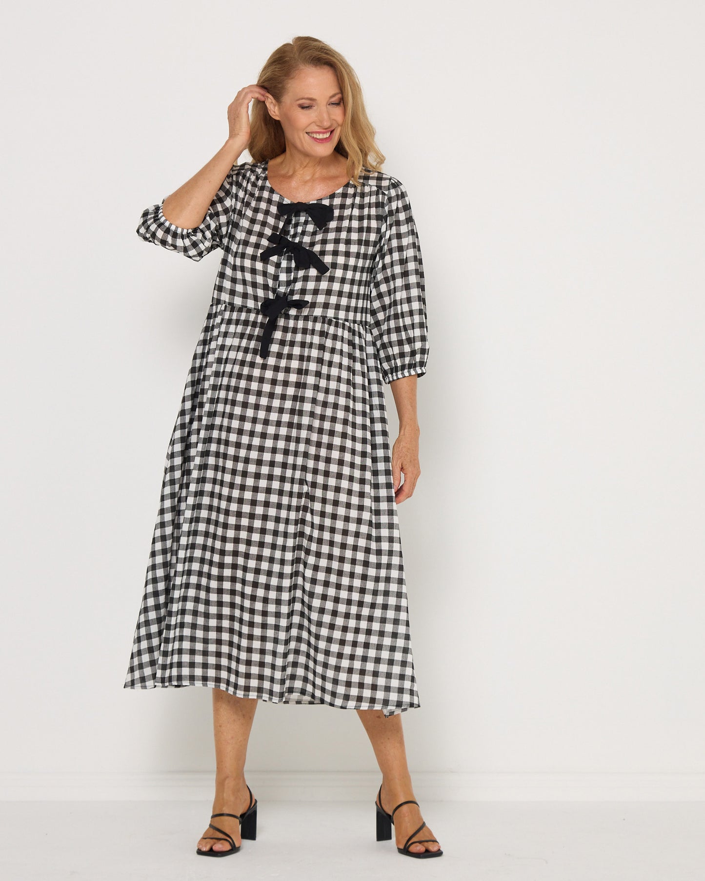 Lucero Dress - Black/White Gingham