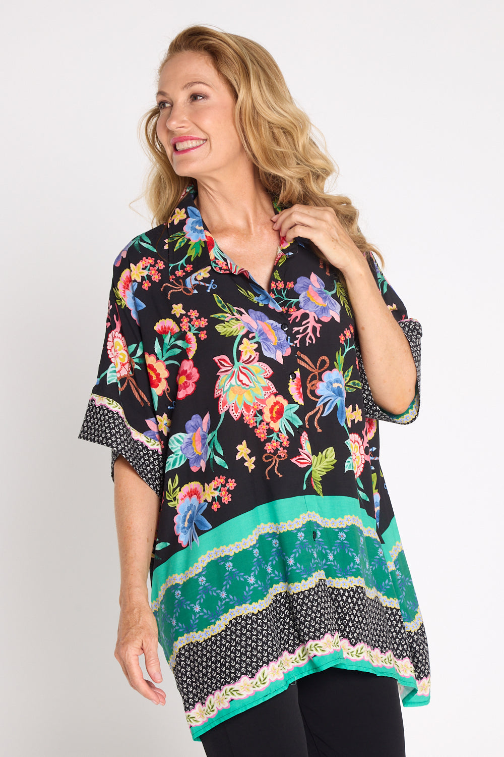 Esta Shirt - Black Floral