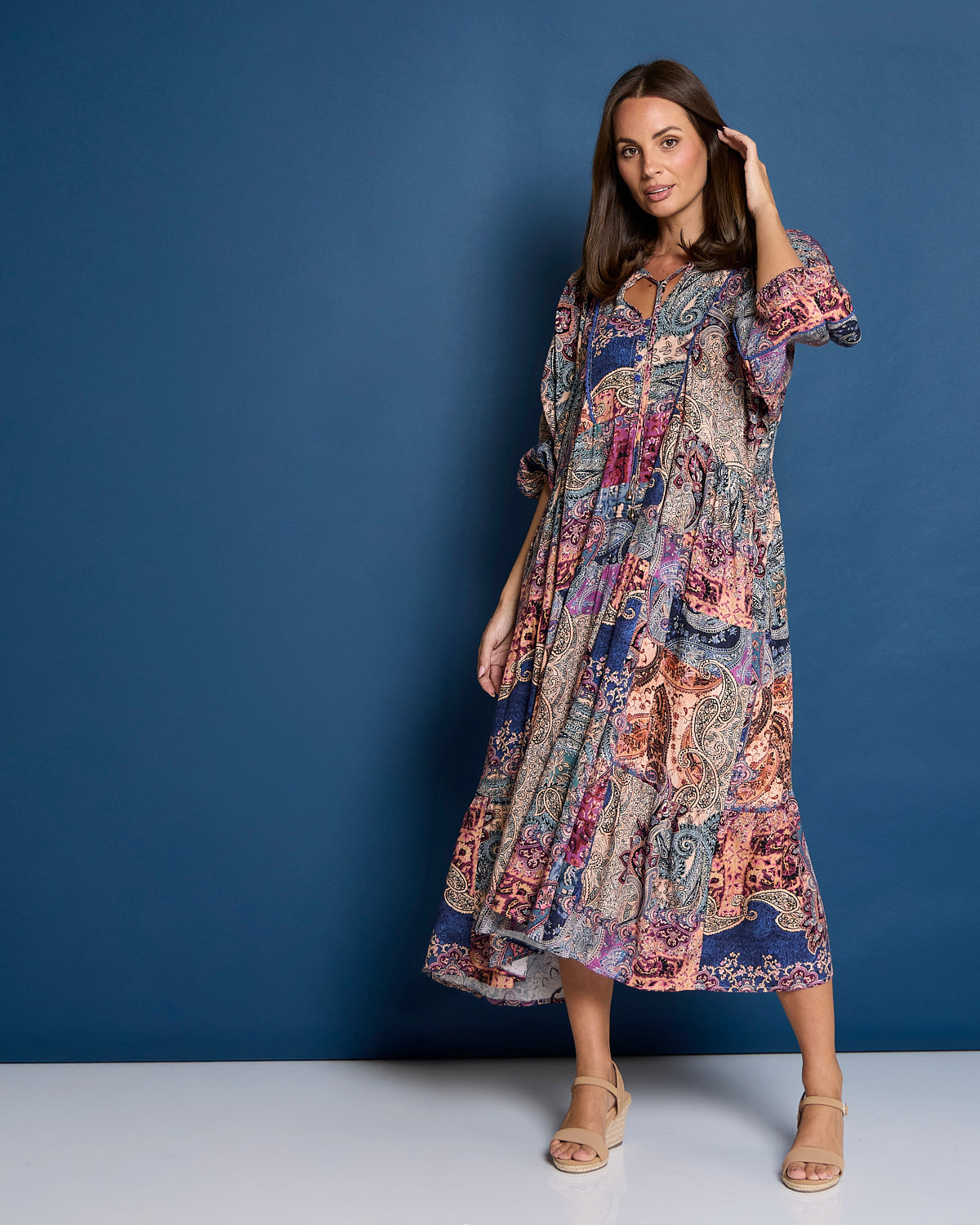 India Dress - Dusk Paisley Patchwork