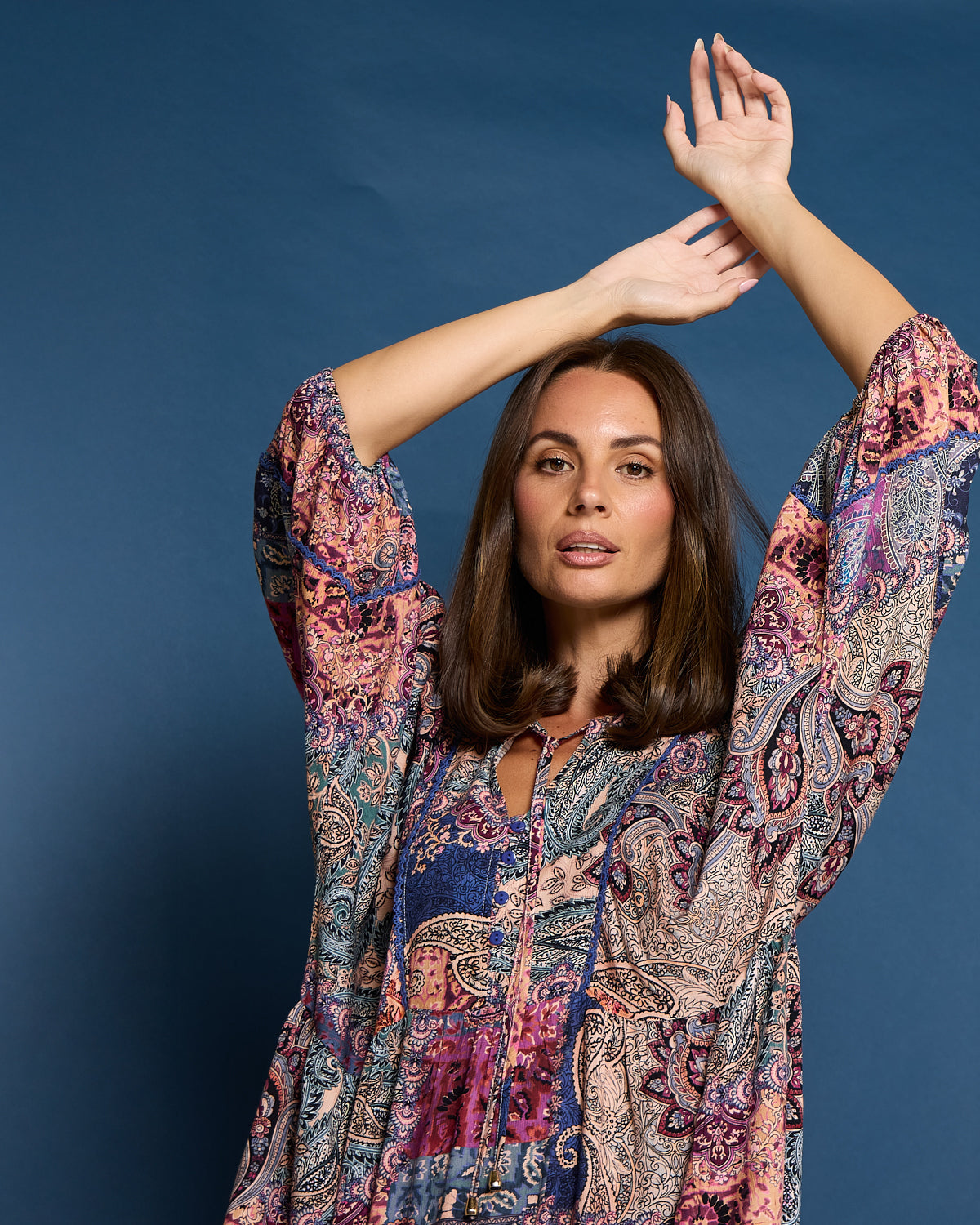 India Dress - Dusk Paisley Patchwork