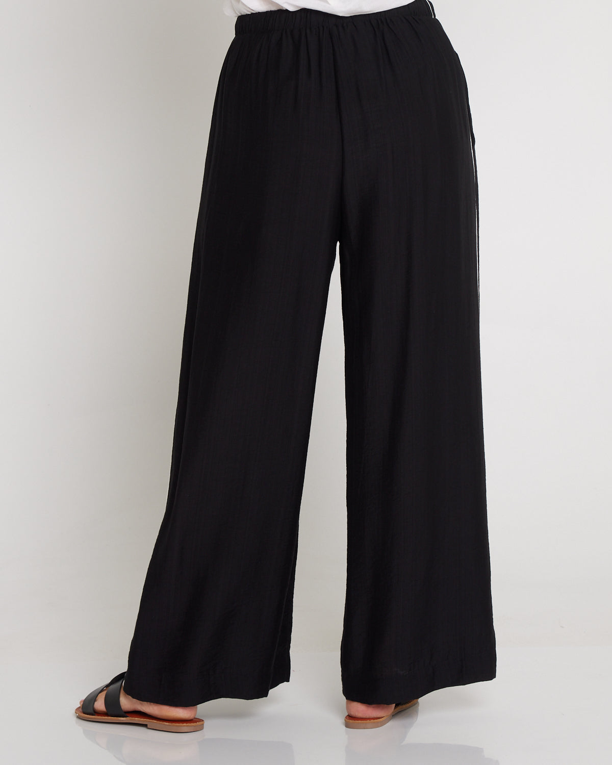 Wide Leg Leisure Pants - Black/White