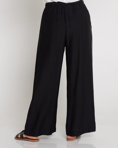 Wide Leg Leisure Pants - Black/White