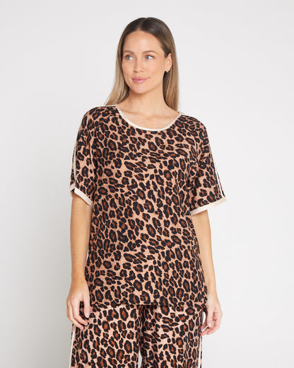 Raina Leisure Top - Leopard Print