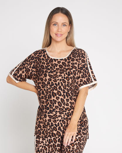 Raina Leisure Top - Leopard Print