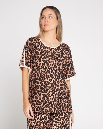 Raina Leisure Top - Leopard Print