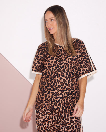 Raina Leisure Top - Leopard Print