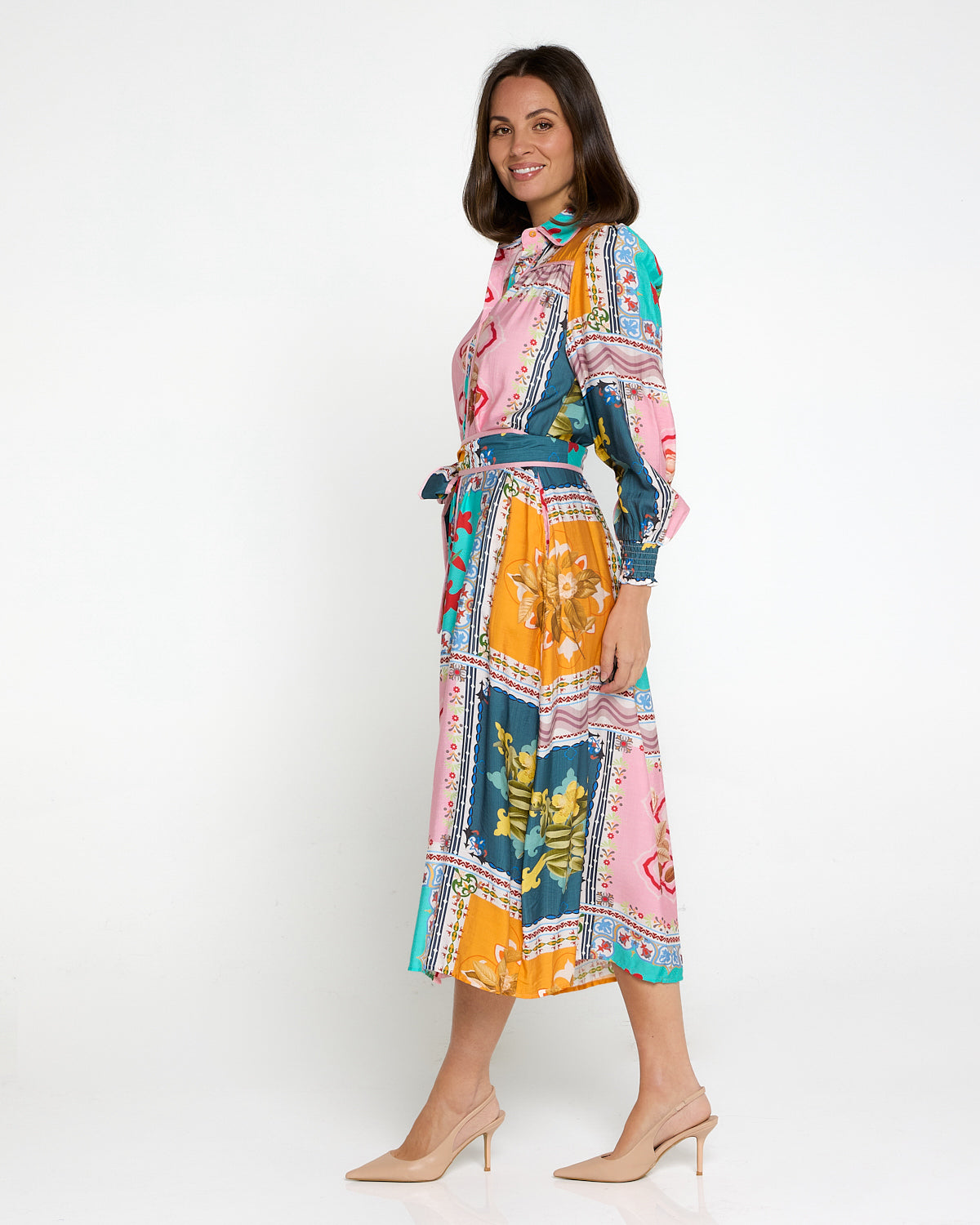 Hajra Midi Dress - Springtime Patchwork