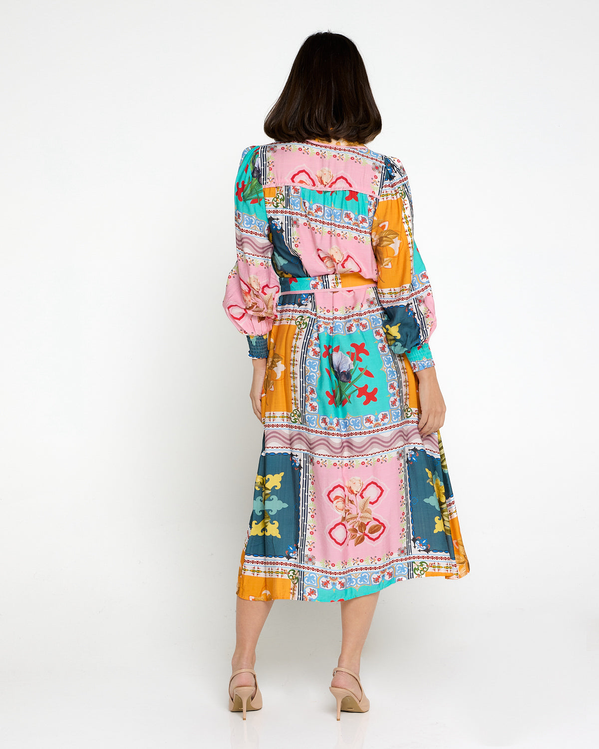 Hajra Midi Dress - Springtime Patchwork