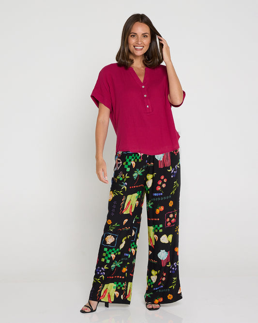 Lilian Pants - Black/Bountiful Print