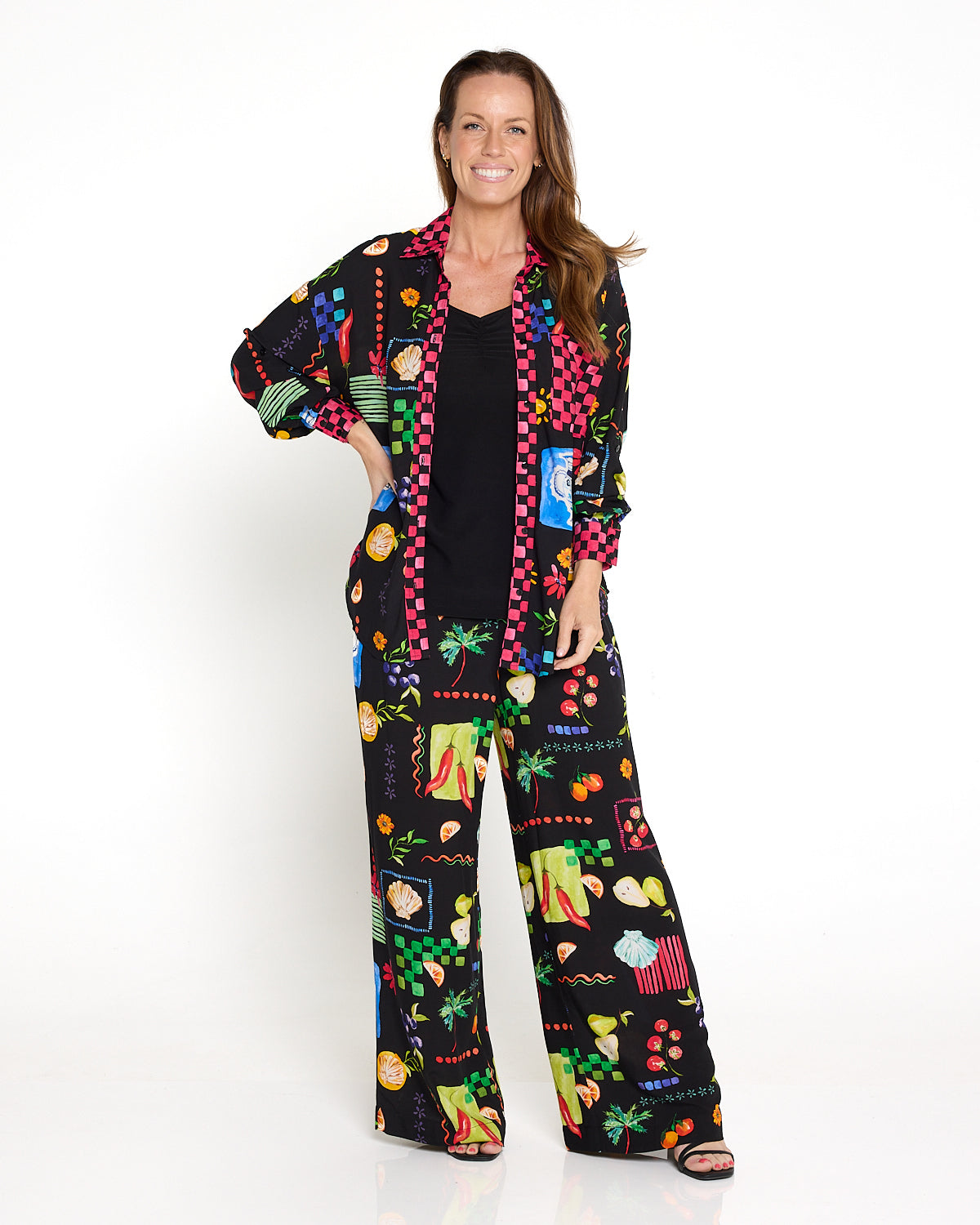 Lilian Shirt - Black/Bountiful Print