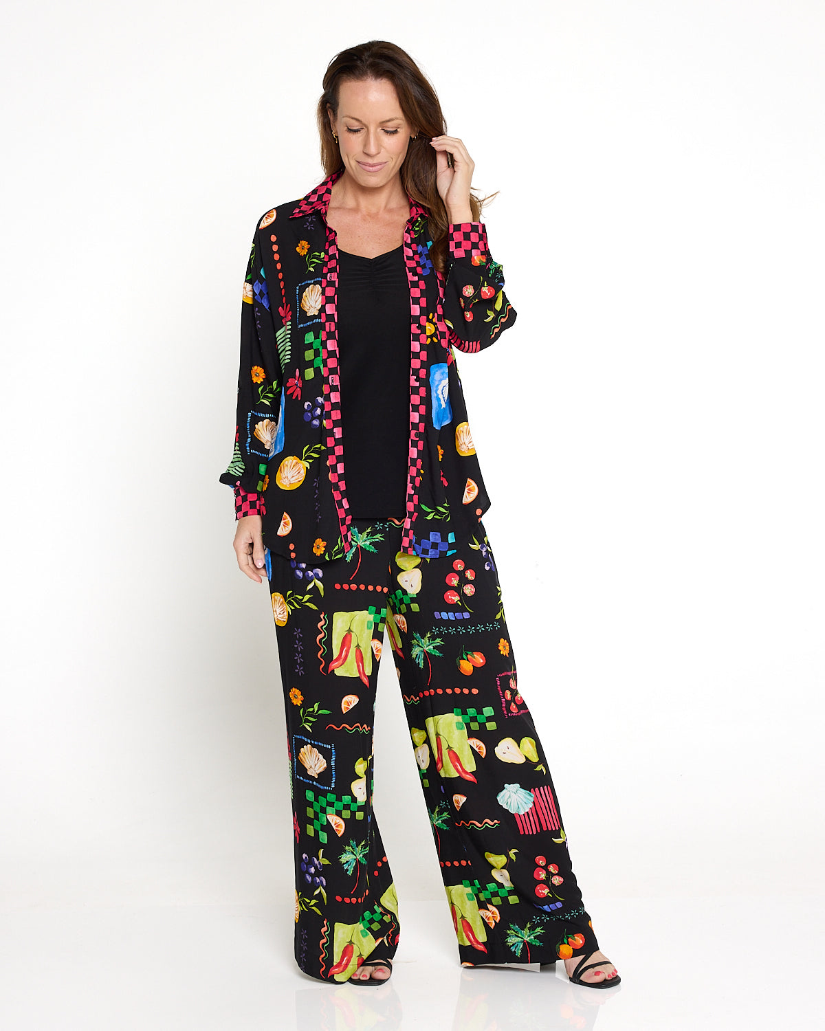 Lilian Shirt - Black/Bountiful Print
