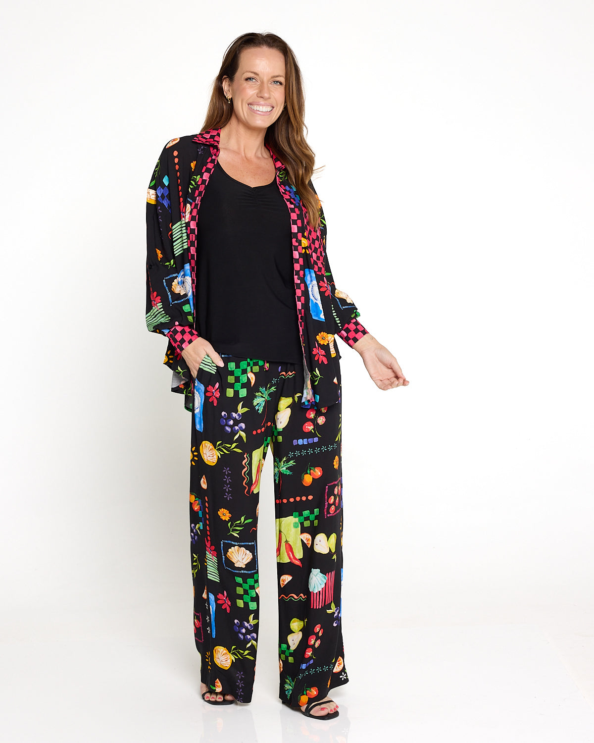 Lilian Shirt - Black/Bountiful Print