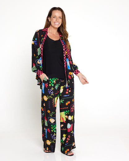 Lilian Shirt - Black/Bountiful Print