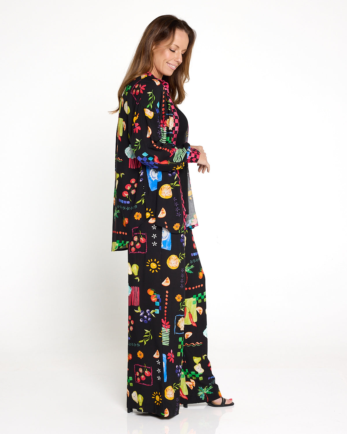 Lilian Shirt - Black/Bountiful Print