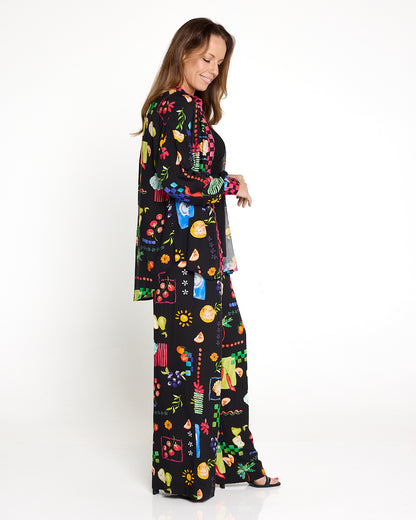 Lilian Shirt - Black/Bountiful Print