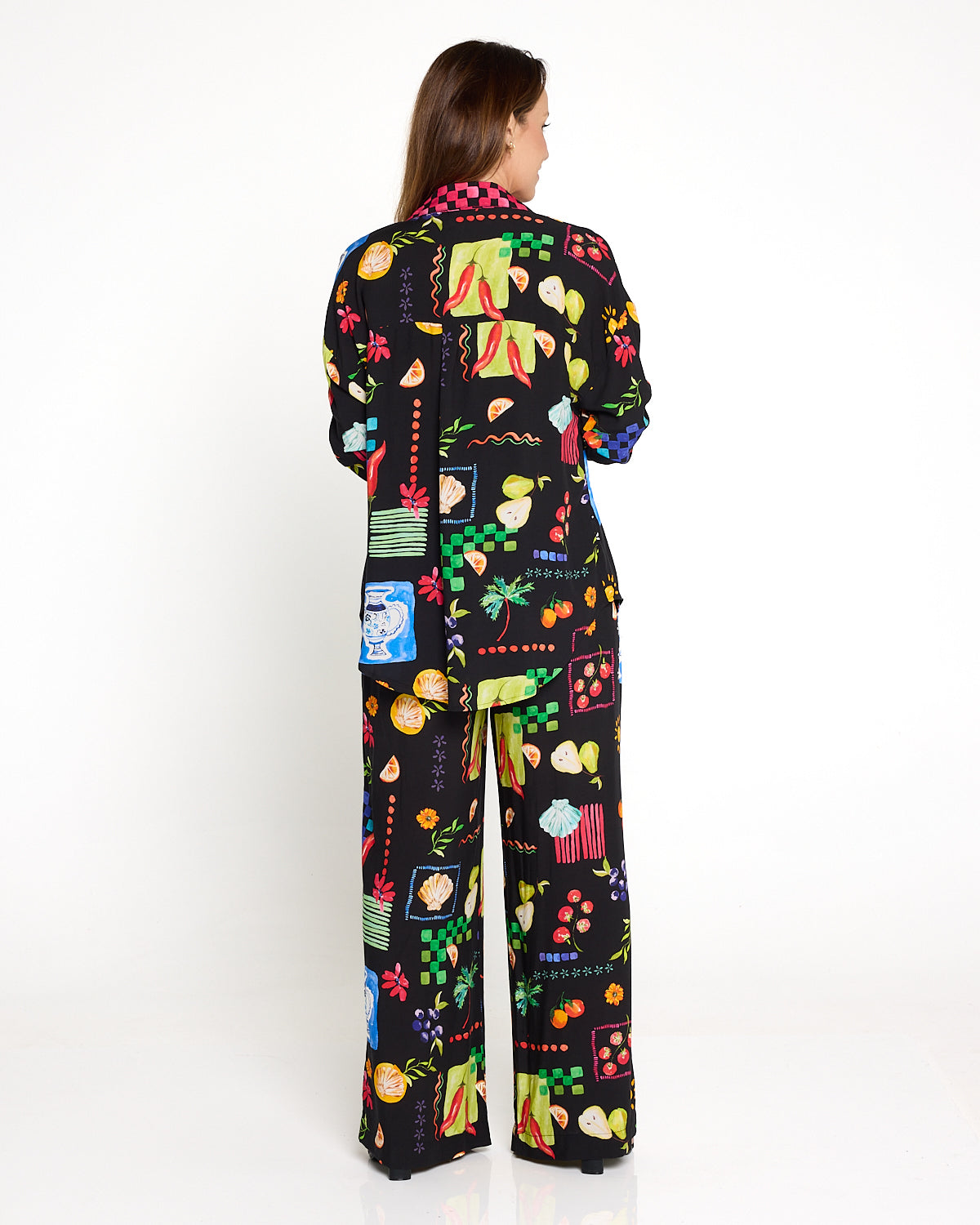 Lilian Shirt - Black/Bountiful Print
